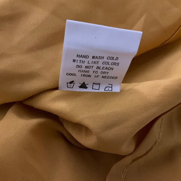 Melloday Floral Yellow & White Tiered Dress Square Neck & Ruffled Boho flowy L - Picture 4 of 13